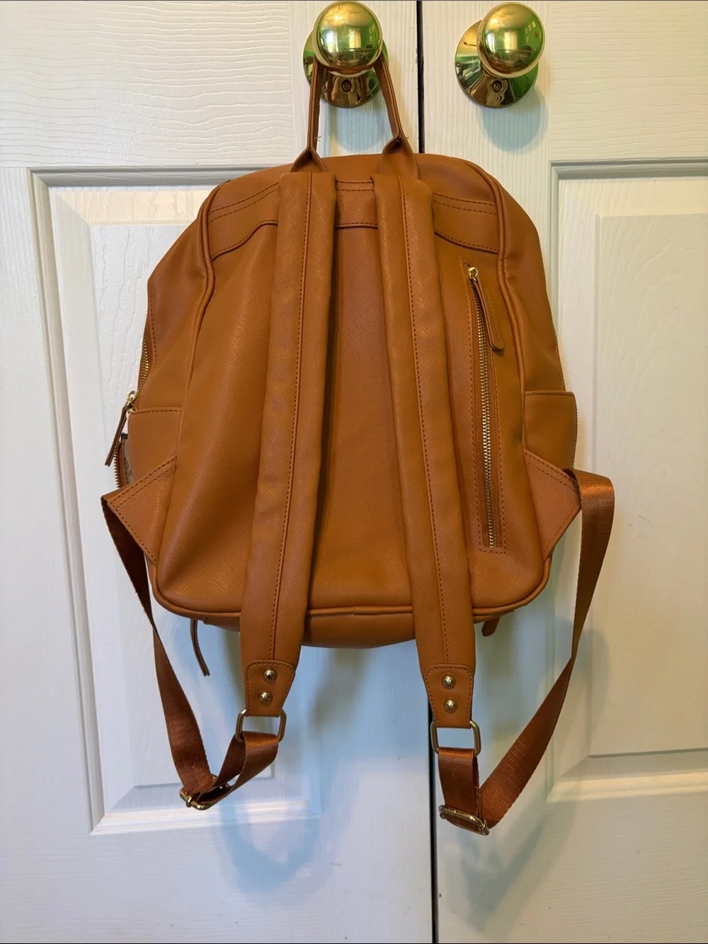 Tshy Tan Faux Leather Backpack